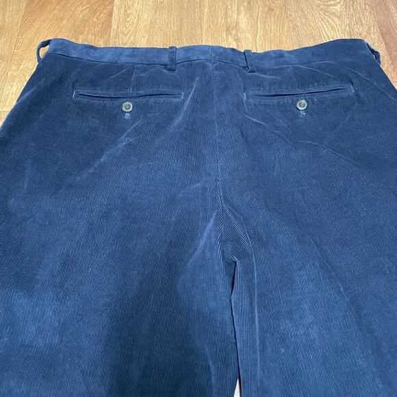 Lands End Mens Navy Blue Corduroy Pants Traditional Fit Classic Trousers 37Wx29L - Picture 3 of 9